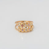 Anillo Ovalos 1.7gr / T7 3/4 / Circones Blancos Rosados Oro Amarillo $