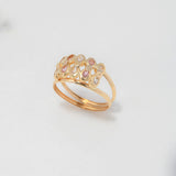 Anillo Ovalos 1.7gr / T7 3/4 / Circones Blancos Rosados Oro Amarillo $