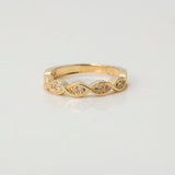 Anillo Ojos 2.75gr / T5 / Circones Blancos Oro Amarillo $