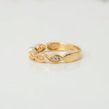 Anillo Ojos 2.75gr / T5 / Circones Blancos Oro Amarillo $