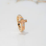 Anillo Cruz Cristo 5.05gr / T7 1/4 / Tres Oros $