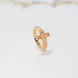 Anillo Cruz Cristo 5.05gr / T7 1/4 / Tres Oros $