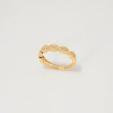 Anillo Ojos 2.75gr / T5 / Circones Blancos Oro Amarillo $