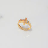 Anillo Cruz Cristo 5.05gr / T7 1/4 / Tres Oros $