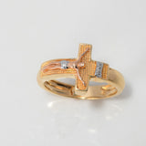 Anillo Cruz Cristo 5.05gr / T7 1/4 / Tres Oros $