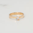 Anillo Solitario Linea Invertida 2.65gr / T6 / Circon Blanco Oro Amarillo $