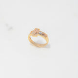 Anillo Cruz Cristo 5.15gr / T9 3/4 / Circones Blancos Tres Oros $