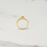 Anillo Solitario Churumbela Placas 2.55gr / T6 1/2 / Circones Blancos Oro Amarillo $