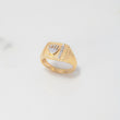 Anillo Sello Corona 6.55gr / T9 1/2 / Circones Blancos Dos Oros Amarillo Blanco $