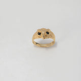 Anillo Niño Buho 2.65gr / T3 1/4 / Circones Negros Oro Amarillo $