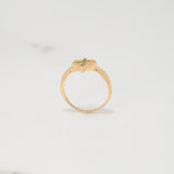Anillo Cruz Corazón 1.8gr / T6 1/2 / Circones Verdes Oro Amarillo $