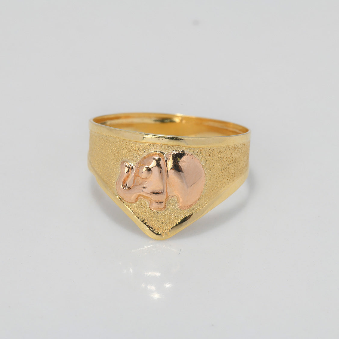 Anillo Elefante 1.75gr / T6 3/4 / Punteado Dos Oros Amarillo Rosa $
