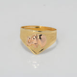 Anillo Elefante 1.75gr / T6 3/4 / Punteado Dos Oros Amarillo Rosa $