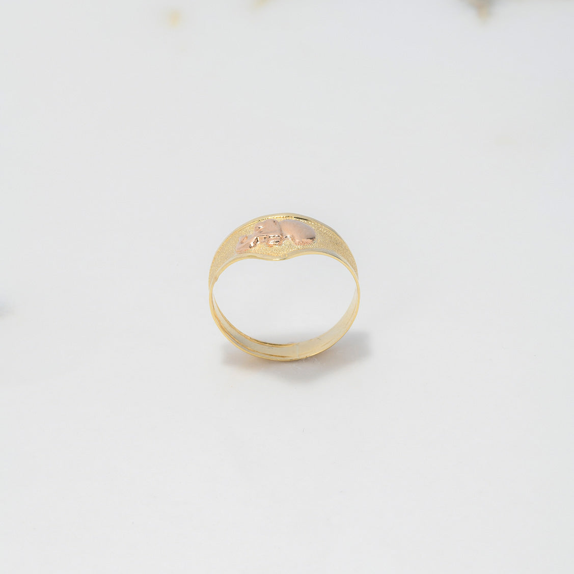 Anillo Elefante 1.75gr / T6 3/4 / Punteado Dos Oros Amarillo Rosa $