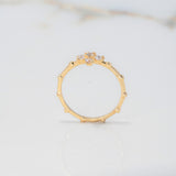 Anillo Cruz 1.5gr / T6 / Esferas Circones Blancos Oro Amarillo $