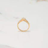 Anillo Arco Doble 2.25gr / T6 1/2 / Circones Blancos Dos Oros Amarillo Blanco $