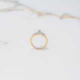 Anillo Corona 2.65gr / T6 1/2 / Circones Blancos Dos Oros Amarillo Blanco $