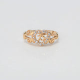 Anillo Corazon 15s 1.9gr / T6 1/4 / Circones Blancos Oro Amarillo $
