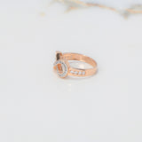 Anillo Infinito 3.2gr / T6 1/2 / Circones Blancos Oro Rosa $