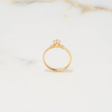 Anillo Solitario Corazones 1.05gr / T6 1/4 / Circon Blanco Oro Amarillo $