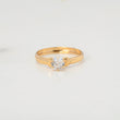 Anillo Solitario Corazones 1.05gr / T6 1/4 / Circon Blanco Oro Amarillo $