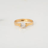 Anillo Solitario Corazones 1.05gr / T6 1/4 / Circon Blanco Oro Amarillo $