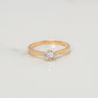 Anillo Solitario Barril 1.85gr / T6 / Circon Blanco Oro Amarillo $