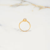 Anillo Solitario Barril 1.85gr / T6 / Circon Blanco Oro Amarillo $