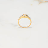 Anillo Solitario Tunel 2.1gr / T6 1/2 / Circones Blancos Dos Oros Amarillo Blanco $