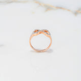 Anillo Infinito 3.2gr / T6 1/2 / Circones Blancos Oro Rosa $