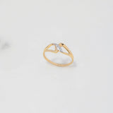 Anillo Cruzado 1.6gr / T6 1/2 / Circones Blancos Dos Oros Amarillo Blanco $