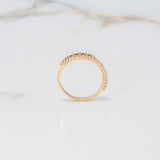 Anillo Doble Linea 2.2gr / T6 1/2 / Circones Blancos Oro Amarillo $