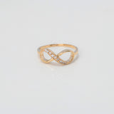 Anillo Infinito 2.1gr / T6  / Circones Blancos Oro Amarillo $