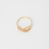 Anillo Infinito 2.1gr / T6  / Circones Blancos Oro Amarillo $