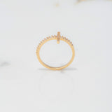 Anillo Cruz 2.1gr / T7 / Circones Blancos Oro Amarillo $