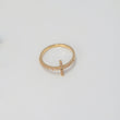 Anillo Cruz 2.1gr / T7 / Circones Blancos Oro Amarillo $