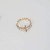 Anillo Cruz 2.1gr / T7 / Circones Blancos Oro Amarillo $