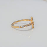 Anillo Cruz 2.1gr / T7 / Circones Blancos Oro Amarillo $
