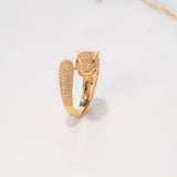 Anillo Pantera 8.2gr / T10 1/2 / Circones Naranjas Blancos Oro Amarillo $