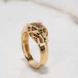 Anillo Pantera 7.2gr / T10 3/4 / Circones Negros Oro Amarillo $