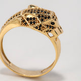 Anillo Pantera 7.2gr / T10 3/4 / Circones Negros Oro Amarillo $
