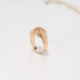 Anillo Búho 7.1gr / T9 3/4 / Circones Verdes Oro Amarillo $