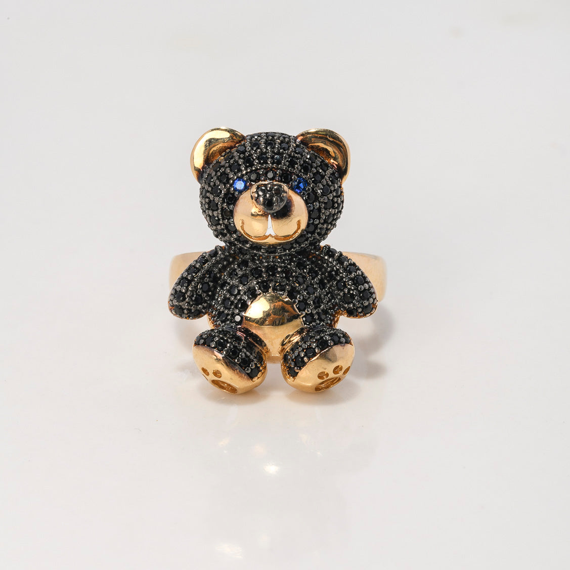 Anillo Oso 7.65gr / T6 / Circones Negros Azules Oro Amarillo $