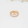 Anillo Lineas Moño 4.7gr / T7 1/4 / Circones Blancos Tres Oros $