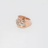 Anillo Cinturon 5.25gr / T7 / Liso Circones Blancos Dos Oros Blanco Rosa $