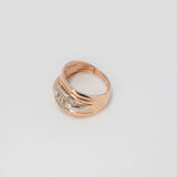 Anillo Cinturon 5.25gr / T7 / Liso Circones Blancos Dos Oros Blanco Rosa $