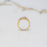 Anillo Corazón Torre Eiffel 2.45gr / T6 / Circones Blancos Fucsias Oro Amarillo $