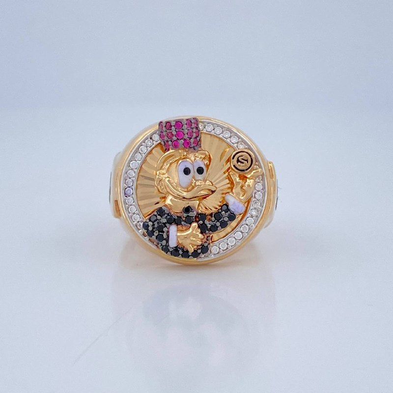Anillo Pato Inspirado 9.2gr / T9 1/2 / Tres Oros 18K $