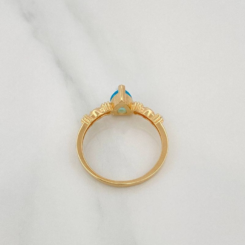 Anillo Solitario Gota 2.1 g / T6 1/2 Oro Amarillo 18K