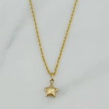 Set Cadena Lazo + Dije Estrella / 1,25 gr / 45 cm Oro Amarillo 18K